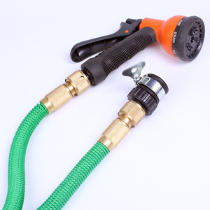 Tuyau d'arrosage extensible vert 25FT 100FT avec buse de pulvérisation pour lavage de voiture et arrosage - Product Image 3