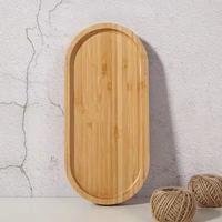 Nouvelles assiettes rondes en bambou naturel gravées avec logo, petites assiettes à fruits secs, plateaux rectangulaires pour servir le thé