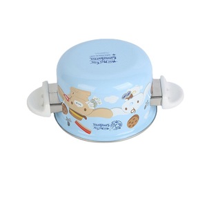 Cute Cartoon Enamel <b>Soup</b> <b>Pot</b> With Lid Less Than 1L Easy Cleaning Hand Wash Only - Product Image 1
