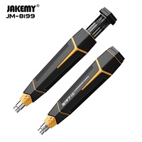 Boîte à outils de réparation domestique transfrontalière Black Label JM-8199 avec tournevis manuel en acier au chrome-vanadium et poignée TPR, étui rigide