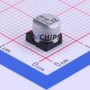 Condensador Electrolítico de Aluminio SMD VEZ680M0JTR-0605, D6.3xL5.3mm 68uF 20% 6.3V 6.3mm - Product Image 1