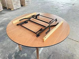 Table ronde robuste en contreplaqué avec pieds en métal |   Parfait <span class=keywords><strong>pour</strong></span> les locations de mariage et d'événements - Product Image 3