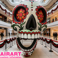 Crâne en sucre gonflable, Gonflables personnalisés pour le Jour des Morts, Crâne Calavera gonflable pour Halloween
