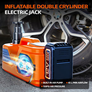 Многофункциональный электрический гидравлический домкрат 4-в-1 с двумя цилиндрами, 45 л/мин, 36 см, 12 В, 5 тонн, с LED-подсветкой и ударным гайковертом для подъема автомобилей - Product Image 2