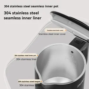 Bouilloire électrique portable exclusive pour les voyages, 0,6 L, acier inoxydable 304, 800 W, contrôle numérique, anti-ébullition à sec, usage domestique - Product Image 4