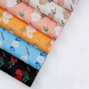 Papier cadeau écologique mat à motifs floraux pour mariages, Saint-Valentin, fête des mères, imperméable, épais, motif rose, emballage cadeau - Product Image 5