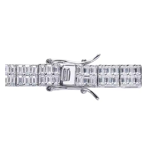 Emerald Cut <b>Moissanite</b> Diamond Necklace Luxury Hip Hop <b>Jewelry</b> High Clarity Fashionable for Men and Women - Product Image 2