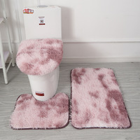 Tapis de bain 3 pièces ensemble tapis de pied couvercle de toilette couverture tapis Kit antidérapant moelleux maison tapis pour salle de bain