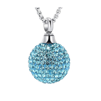 Urna Funeraria de Acero Inoxidable Multicolor con Bola de Cristal Ortodoxa para Mascotas, Mujeres y Niños