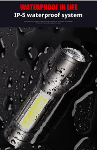 Linterna LED Recargable Portátil al por Mayor con Clip para Bolígrafo, Zoom, Impermeable, Luz Lateral, para Camping y Emergencias al Aire Libre - Product Image 6