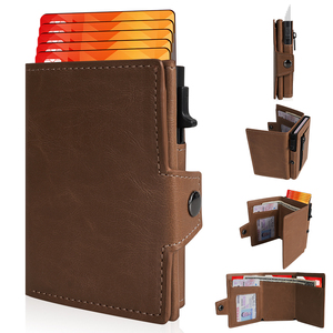 Cartera Delgada para Hombre <span class=keywords><strong>de</strong></span> PU <span class=keywords><strong>de</strong></span> Primera Calidad con Bloqueo RFID, Ranura Grande para Billetes y Bolsillo con Cremallera para Monedas - Product Image 1