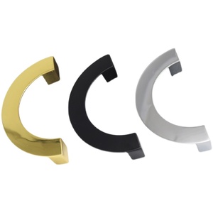Modern Semi Circular Handle Gold Silver <b>Black</b> Cabinet Drawer Wardrobe <b>Door</b> Pull <b>Knob</b> Single Hole Furniture Hardware - Product Image 1