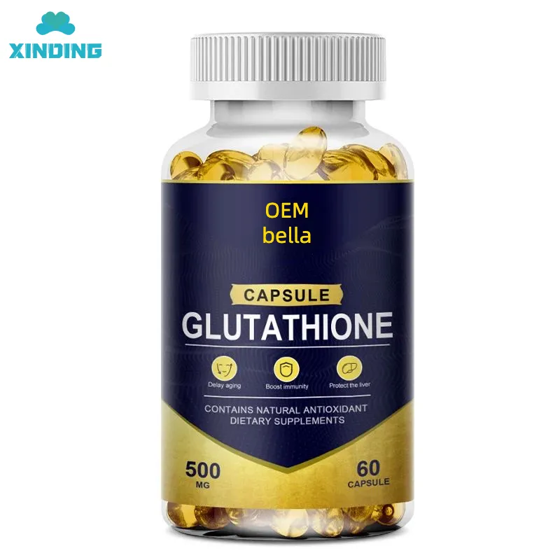 Vente en gros de 60 capsules de glutathion 500mg Produit de beauté pour le blanchiment de la peau Capsule de L-glutathion