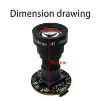 Module de caméra USB2.0 Type-C 4K 8MP, carte ronde, objectif téléobjectif 35mm F1.8 FF MF 3840×2160, caméra CMOS pour la capture à longue distance