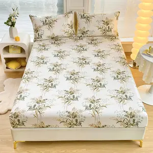 Consolador de lençóis de microfibra para cama king size, conjunto de capas de edredom para plantas e flores