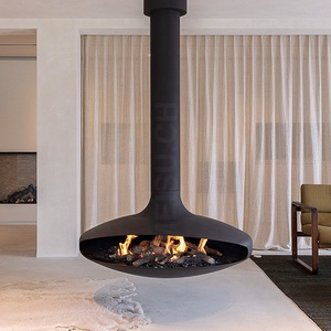 <span class=keywords><strong>Cheminée</strong></span> <span class=keywords><strong>suspendue</strong></span> cylindrique moderne personnalisable MEISU.CH, foyer bioéthanol suspendu rond pour manteau mural - Product Image 1
