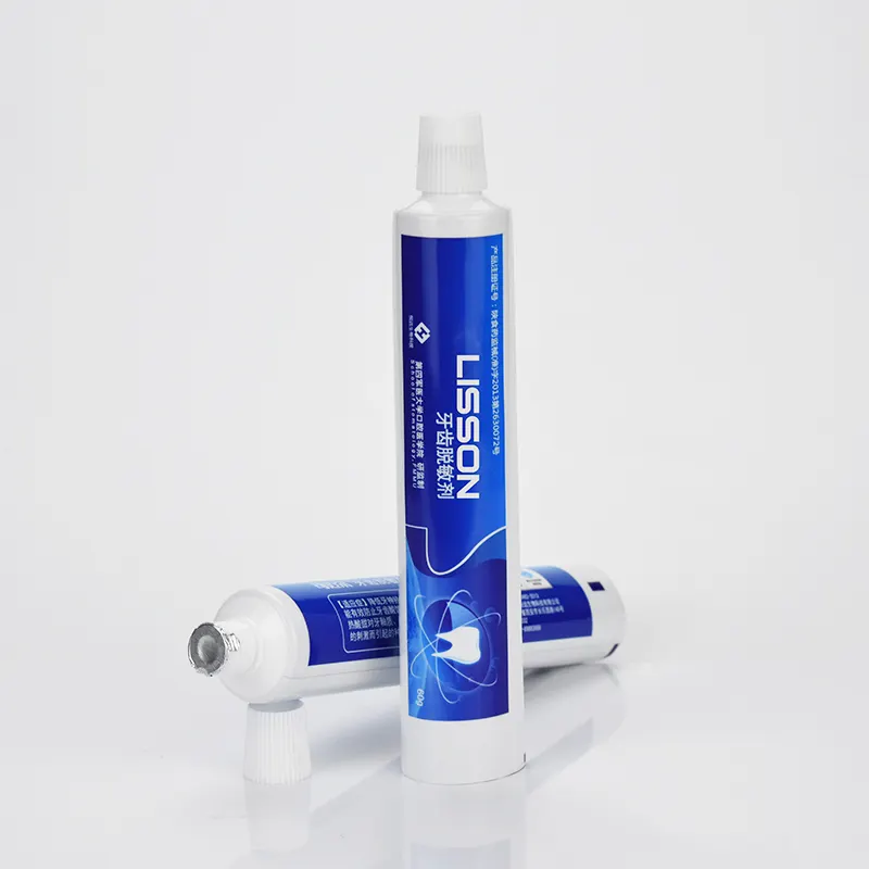 Tubo de pasta de dente laminado de alumínio, venda por atacado de impressão personalizada abl tubo de pasta de dente