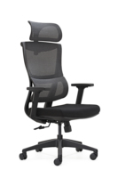 Chaise de bureau ergonomique en maille avec appuie-tête réglable, accoudoirs 3D, siège en mousse haute densité et mécanisme d'inclinaison à 4 verrous