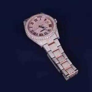 Luxury Fashion Professional Quartz Sapphire Crystal Day/Date <b>Stainless</b> <b>Steel</b> Moissanite Diamond <b>Men's</b> Wristwatch - Product Image 3
