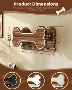 Support <span class=keywords><strong>mural</strong></span> pour laisse de chien style ferme, organisateur d'accessoires pour chien et <span class=keywords><strong>porte</strong></span>-clés en forme d'os pour chien - Product Image 6