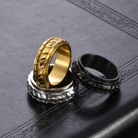 Bague rotative unisexe en acier inoxydable motif écailles de dragon, géométrique, pour le quotidien, idéale comme cadeau