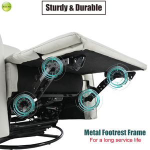 Contemporain 360 °   <span class=keywords><strong>Fauteuil</strong></span> inclinable pivotant avec fonction de balancement et port USB pour salon, appartement, bureau, chambre - Product Image 4