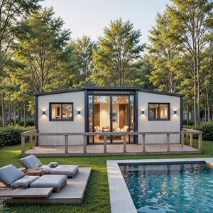 Cabane <span class=keywords><strong>de</strong></span> <span class=keywords><strong>vacances</strong></span> extensible <span class=keywords><strong>de</strong></span> 30 pieds avec toit incliné, terrasse avant, salle <span class=keywords><strong>de</strong></span> bain, cuisine, imperméable, assemblage rapide, <span class=keywords><strong>maison</strong></span> préfabriquée en conteneur, personnalisable - Product Image 1