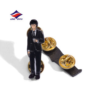 Badges souvenirs <span class=keywords><strong>en</strong></span> alliage <span class=keywords><strong>de</strong></span> zinc émaillé doux, personnalisés, 20 ans d'expérience, Longzhiyu, plaqué nickel noir, emblèmes musicaux à vendre - Product Image 4