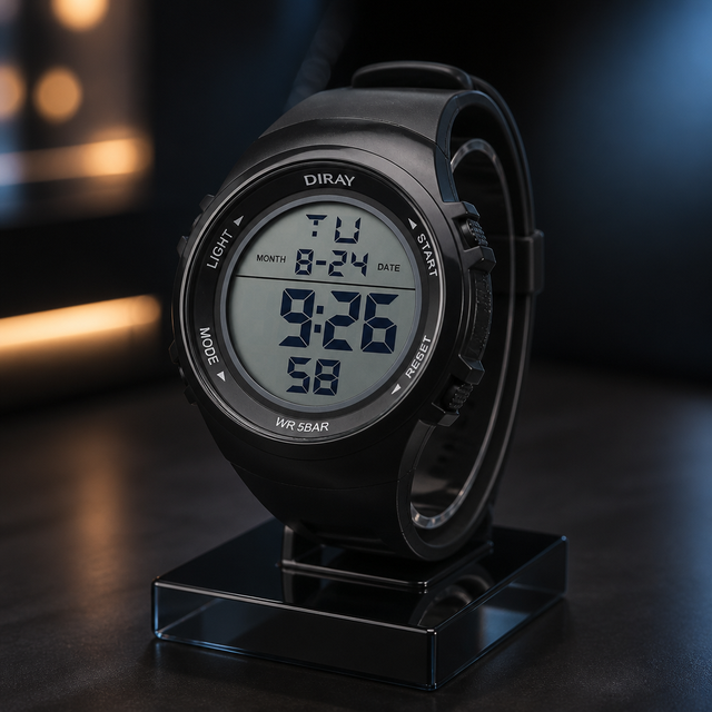 Men's Luxury Diver Wrist Watch LED Digital Sport Watch 5 ATM Water Resistant Alarm Luminous