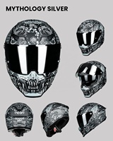 Helm Full Face ILM Dirt Bike ABS Bersertifikasi ECE, Dual Visor, Sistem Lepas Cepat, Warna Biru Crossing MF509