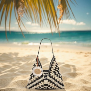 โรงงานโบชิโฮ ขายส่งกระเป๋าฟาง กระเป๋าสะพายไหล่ทรงโฮโบสำหรับฤดูร้อน กระเป๋าถือผู้หญิงสไตล์วินเทจ น้ำหนักเบา พับเก็บได้ กระเป๋าเดินทางไปทะเล - Product Image 1