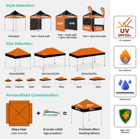 Tente Marquee 3x3 Personnalisée Imprimée Promotionnelle Auvent Pliante Pop-Up Gazebo Canopy Affichage pour Salons Professionnels Tentes Promotion d'Événements