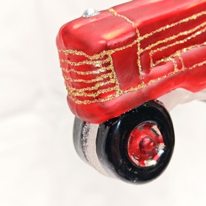 Decorazione Natalizia in Vetro a Forma di Pickup e Trattore Vintage Rosso, Ornamento da Appendere, Regalo Festivo a Prezzo di Fabbrica - Product Image 6