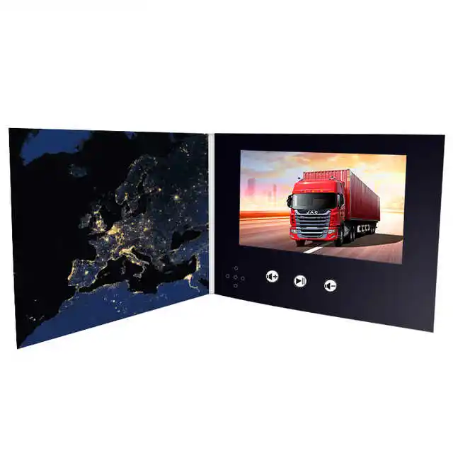 2022 Portable Promotion Video Mailer Media Digital Lcd Screen Business weeding Invitation Card For Hotel Advertising