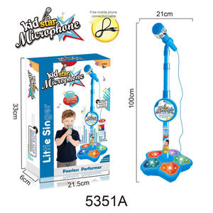 Micrófono de estrella para niños con soporte, Canción de Karaoke, instrumento musical, juguetes de entrenamiento cerebral, juguete educativo, regalo de <span class=keywords><strong>cumpleaños</strong></span> para niña y niño - Product Image 5