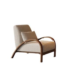 वाबी-साबी और मध्य शताब्दी की आधुनिक अवकाश कुर्सी, एकल सोफे की कुर्सी, न्यूनतम नारकीय अपार्टमेंट लाइट लक्जरी एकल आराम कुर्सी - Product Image 3