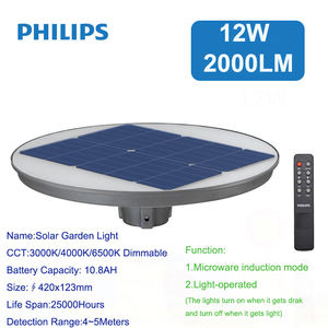Lámpara <span class=keywords><strong>Solar</strong></span> LED con Sensor <span class=keywords><strong>Philips</strong></span> BPC010, Lámpara de Jardín, Microondas, Iluminación Exterior para Paisajes, Villas, Farola de Poste Alto - Product Image 3