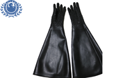 Gants de sablage en caoutchouc noir de qualité industrielle - résistants à l'usure et aux perforations
