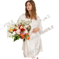 FUNG 6022 NOUVEAU 2022 Robes courtes en satin à plumes, Robe de mariée en satin avec bordure en fourrure, Robe de demoiselle d'honneur en satin, Robe à poignets en plumes