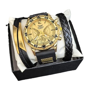 Reloj <span class=keywords><strong>de</strong></span> pulsera <span class=keywords><strong>para</strong></span> hombre con 2 pulseras <span class=keywords><strong>de</strong></span> moda adecuadas <span class=keywords><strong>para</strong></span> <span class=keywords><strong>hombres</strong></span> <span class=keywords><strong>jóvenes</strong></span> conjunto <span class=keywords><strong>de</strong></span> regalo <span class=keywords><strong>de</strong></span> <span class=keywords><strong>cumpleaños</strong></span> correa <span class=keywords><strong>de</strong></span> silicona <span class=keywords><strong>de</strong></span> moda - Product Image 5