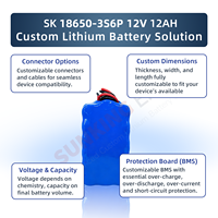 Batterie au lithium 18650 SUNKING, source usine, 12V12AH, 500 cycles, pour machine à monter les escaliers, pack d'alimentation pour robot industriel