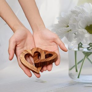 Valentine's Day <strong>Romantic</strong> Handmade Wooden Heart-shaped Art <strong>Gift</strong> <strong>for</strong> <strong>Husband</strong> Wife-Wedding Anniversary Birthday Home Decor Luxury - Product Image 3