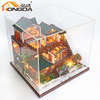 HongDa Offre Spéciale Fille Jouets Miniature Dollhouse brillera Dans Le Style chinois