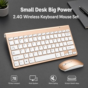 Ensemble clavier et souris sans fil 2,4 G, 78 touches compactes, interrupteurs à ciseaux silencieux, multi-appareils pour bureau, maison, boîtier TV, ordinateur de bureau - Product Image 1