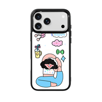Coque de téléphone AG Feeling Black Edge avec motif Yoga Girl pour iPhone 17, 17 Pro Max, 16 Pro, 15, 15 Pro Max – Coque magnétique