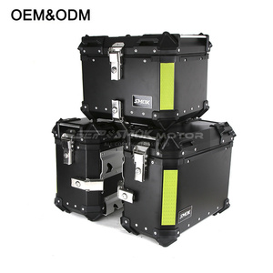 Ensemble de valises latérales pour coffre de <span class=keywords><strong>moto</strong></span> 45L+38L, étanches, universelles, en alliage d'aluminium - Product Image 1