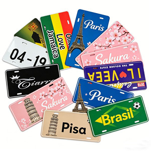 Placas <span class=keywords><strong>de</strong></span> Matrícula Personalizables con Temática <span class=keywords><strong>de</strong></span> Viajes por el <span class=keywords><strong>Mundo</strong></span> - Estilos París, Sakura, Brasil, Jamaica - Accesorios Universales para Decoración <span class=keywords><strong>de</strong></span> Automóviles - Product Image 1
