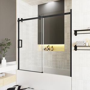 ALD Factory Direct Frameless Glass <strong>Shower</strong> Glass Sliding Door Kits System Single <strong>Slide</strong> Easy Adjust Roller &amp; Soft Close Feature - Product Image 5