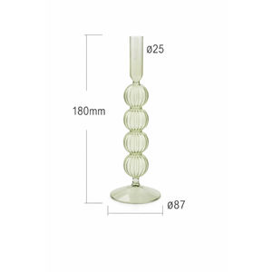 Nordic Style Ribbed Borosilicate Glass <b>Taper</b> <b>Candle</b> Holder Set Christmas Home Decor Handmade Heat Resistant Glass High Quality - Product Image 1