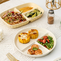 Assiette en porcelaine de style japonais moderne et minimaliste, assiette de petit-déjeuner pour enfants, résistante au micro-ondes, créative pour la maison